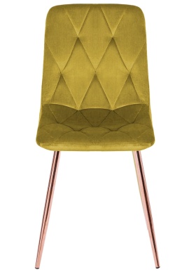 Krzesło tapicerowane BORGO VELVET OLIVE GREEN ROSE GOLD