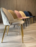 Krzesło tapicerowane GLORIA LIGHT GREY VELVET GOLD