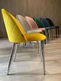 Krzesło tapicerowane GLORIA MUSTARD VELVET