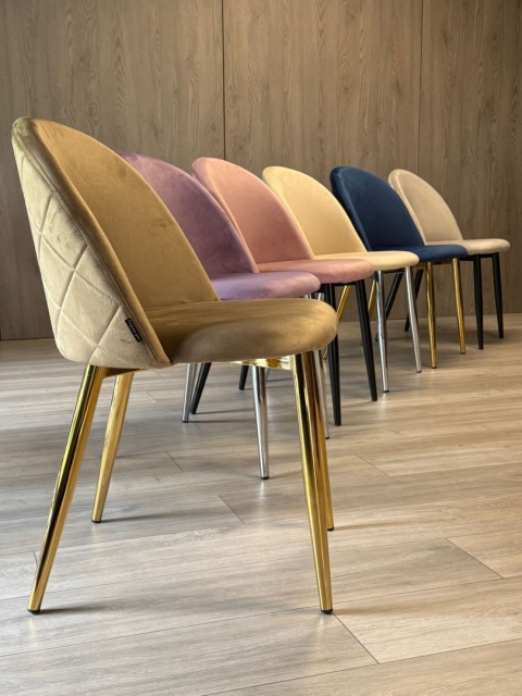 Krzesło tapicerowane GLORIA SAND VELVET GOLD Krzesło tapicerowane GLORIA SAND VELVET GOLD