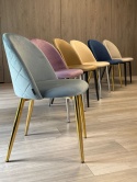Krzesło tapicerowane GLORIA VIOLET VELVET GOLD