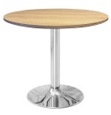 Stół okrągły VICTORY LIGHT WOOD 70 cm SILVER
