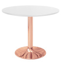 Stół okrągły VICTORY WHITE 70 cm COPPER