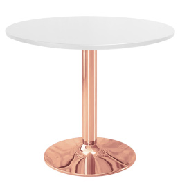 Stół okrągły VICTORY WHITE 70 cm COPPER
