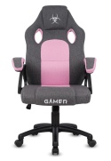 Fotel obrotowy do biurka CARRERA M STONE GREY + PINK FABRIC