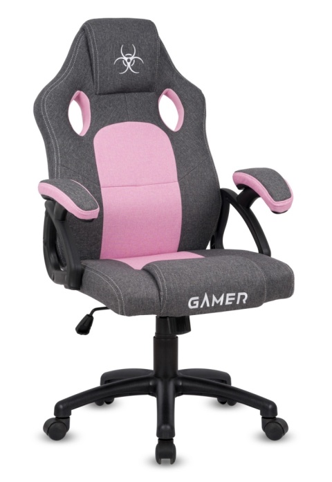Fotel obrotowy do biurka CARRERA M STONE GREY + PINK FABRIC Fotel obrotowy do biurka CARRERA M STONE GREY + PINK FABRIC