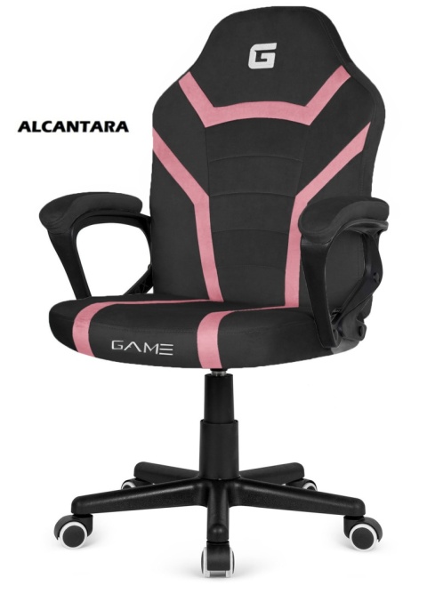 Fotel obrotowy do biurka MARIO ALCANTARA BLACK + PINK