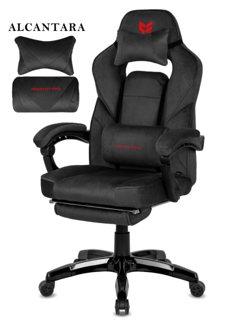 Fotel obrotowy do biurka TITAN BLACK ALCANTARA PRO Fotel obrotowy do biurka TITAN BLACK ALCANTARA PRO