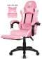 Fotel obrotowy gamingowy XL POKER PRO PINK + WHITE ALCANTARA