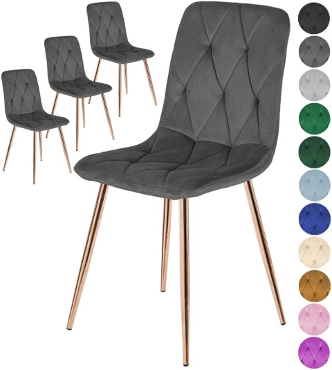 Krzesła tapicerowane BORGO VELVET ROSE GOLD zestaw 4 sztuk kolory do wyboru Krzesła tapicerowane BORGO VELVET ROSE GOLD zestaw 4 sztuk kolory do wyboru