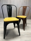 Krzesło metalowe loft CORSICA NERO PINE
