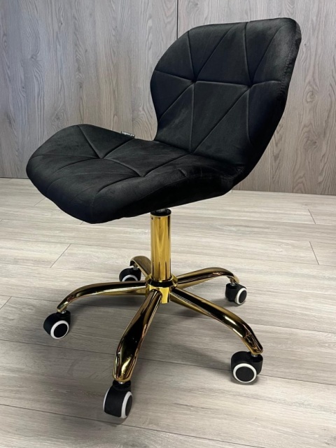 Krzesło obrotowe VASTO OFFICE VELVET BLACK GOLD Krzesło obrotowe VASTO OFFICE VELVET BLACK GOLD