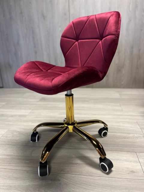 Krzesło obrotowe VASTO OFFICE VELVET BURGUNDY GOLD Krzesło obrotowe VASTO OFFICE VELVET BURGUNDY GOLD
