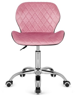 Krzesło obrotowe VASTO OFFICE VELVET PINK + BLACK CARO