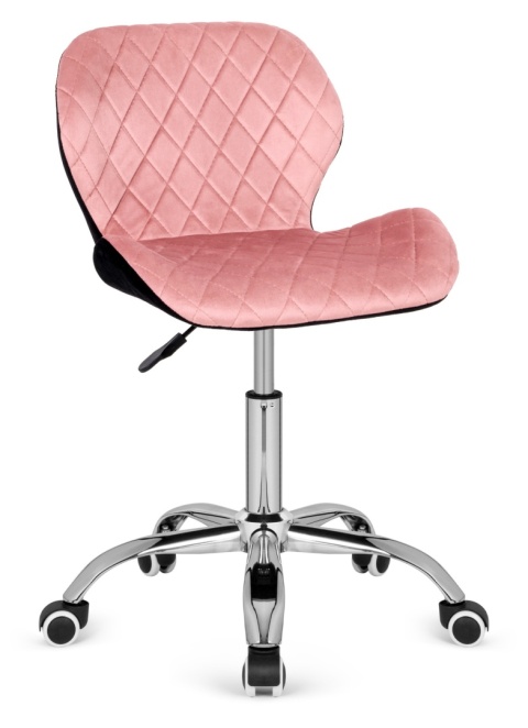 Krzesło obrotowe VASTO OFFICE VELVET PINK + BLACK CARO Krzesło obrotowe VASTO OFFICE VELVET PINK + BLACK CARO
