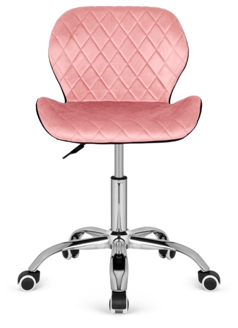 Krzesło obrotowe VASTO OFFICE VELVET PINK + BLACK CARO Krzesło obrotowe VASTO OFFICE VELVET PINK + BLACK CARO