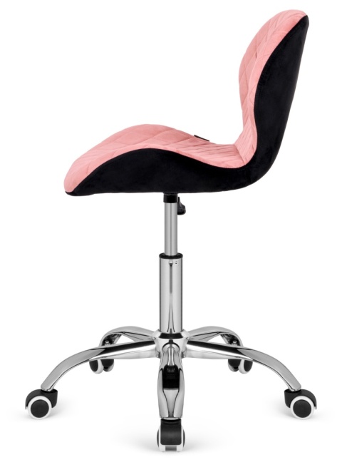 Krzesło obrotowe VASTO OFFICE VELVET PINK + BLACK CARO Krzesło obrotowe VASTO OFFICE VELVET PINK + BLACK CARO