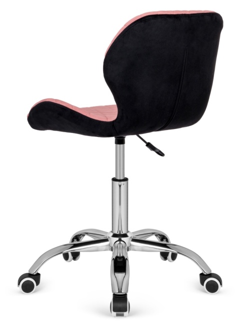 Krzesło obrotowe VASTO OFFICE VELVET PINK + BLACK CARO Krzesło obrotowe VASTO OFFICE VELVET PINK + BLACK CARO