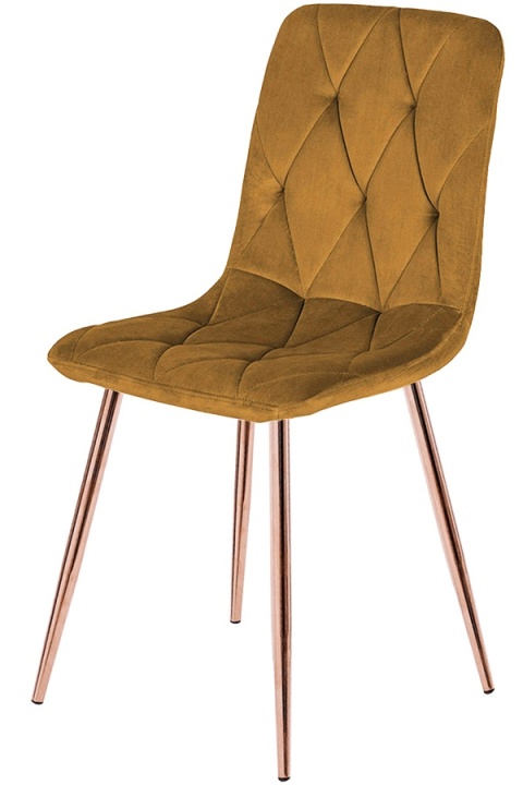 Krzesło tapicerowane BORGO VELVET TRUFLE ROSE GOLD Krzesło tapicerowane BORGO VELVET TRUFLE ROSE GOLD
