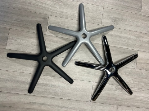 Podstawa fotela obrotowego XL metalowa 69 cm GREY MATT Podstawa fotela obrotowego XL metalowa 69 cm GREY MATT