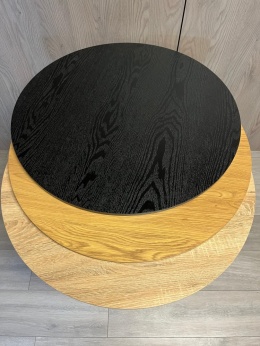 Stół okrągły VICTORY BLACK WOOD 70 cm GOLD