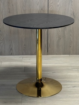 Stół okrągły VICTORY BLACK WOOD 70 cm GOLD