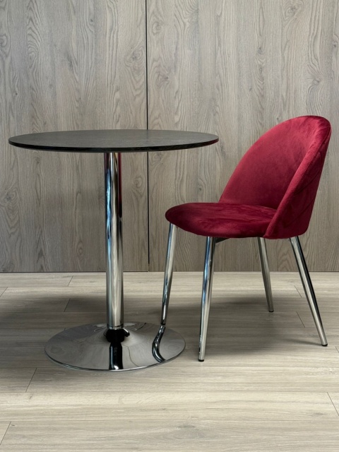 Stół okrągły VICTORY BLACK WOOD 70 cm SILVER Stół okrągły VICTORY BLACK WOOD 70 cm SILVER