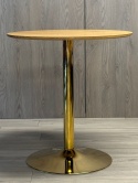 Stół okrągły VICTORY DARK WOOD 70 cm GOLD
