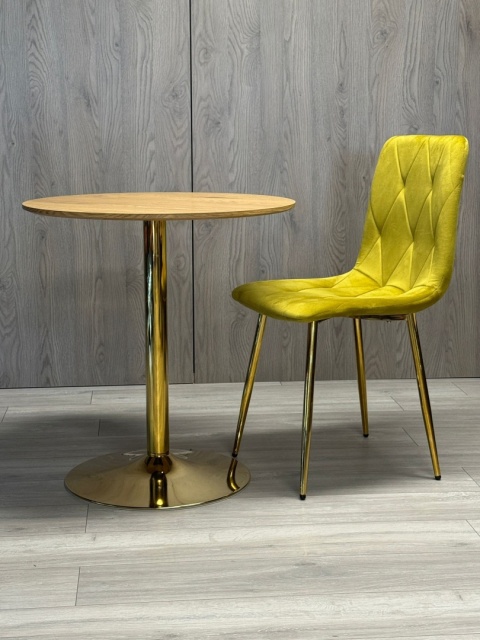 Stół okrągły VICTORY DARK WOOD 70 cm GOLD Stół okrągły VICTORY DARK WOOD 70 cm GOLD