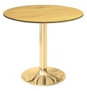 Stół okrągły VICTORY DARK WOOD 70 cm GOLD