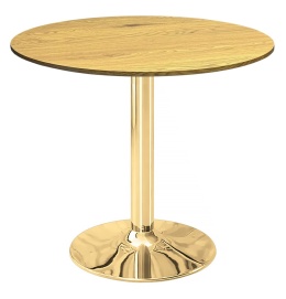 Stół okrągły VICTORY DARK WOOD 70 cm GOLD