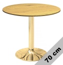 Stół okrągły VICTORY DARK WOOD 70 cm GOLD