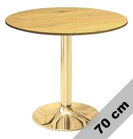 Stół okrągły VICTORY DARK WOOD 70 cm GOLD