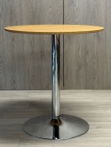 Stół okrągły VICTORY DARK WOOD 70 cm SILVER