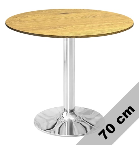 Stół okrągły VICTORY DARK WOOD 70 cm SILVER