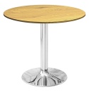Stół okrągły VICTORY DARK WOOD 70 cm SILVER
