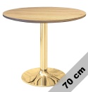 Stół okrągły VICTORY LIGHT WOOD 70 cm GOLD