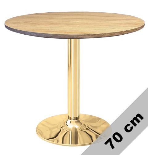 Stół okrągły VICTORY LIGHT WOOD 70 cm GOLD Stół okrągły VICTORY LIGHT WOOD 70 cm GOLD