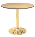 Stół okrągły VICTORY LIGHT WOOD 70 cm GOLD