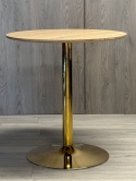 Stół okrągły VICTORY LIGHT WOOD 70 cm GOLD