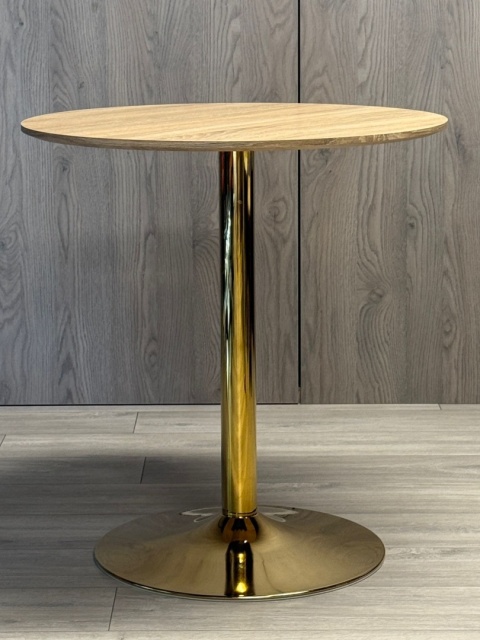Stół okrągły VICTORY LIGHT WOOD 70 cm GOLD Stół okrągły VICTORY LIGHT WOOD 70 cm GOLD