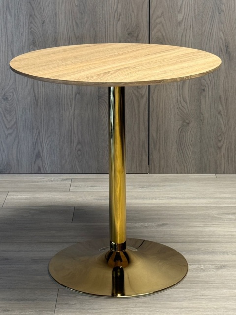Stół okrągły VICTORY LIGHT WOOD 70 cm GOLD Stół okrągły VICTORY LIGHT WOOD 70 cm GOLD