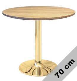 Stół okrągły VICTORY LIGHT WOOD 70 cm GOLD
