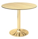 Stół okrągły VICTORY LIGHT WOOD 70 cm GOLD