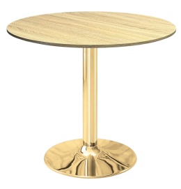 Stół okrągły VICTORY LIGHT WOOD 70 cm GOLD