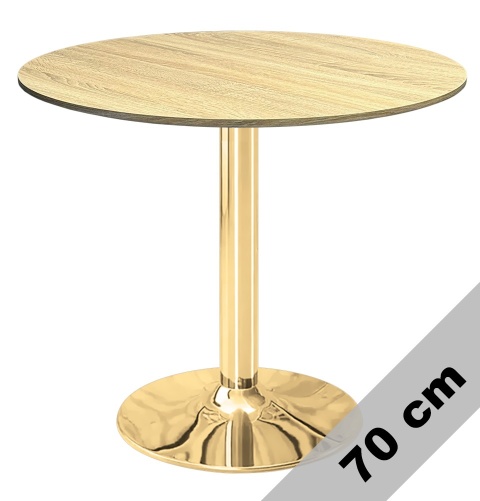 Stół okrągły VICTORY LIGHT WOOD 70 cm GOLD Stół okrągły VICTORY LIGHT WOOD 70 cm GOLD