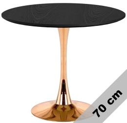 Stół okrągły VICTORY SLIM BLACK WOOD 70 cm COPPER