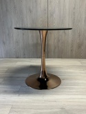 Stół okrągły VICTORY SLIM BLACK WOOD 70 cm COPPER