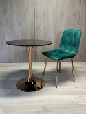Stół okrągły VICTORY SLIM BLACK WOOD 70 cm COPPER