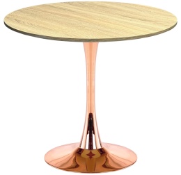 Stół okrągły VICTORY SLIM LIGHT WOOD 70 cm COPPER